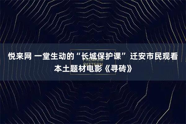 悦来网 一堂生动的“长城保护课” 迁安市民观看本土题材电影《寻砖》